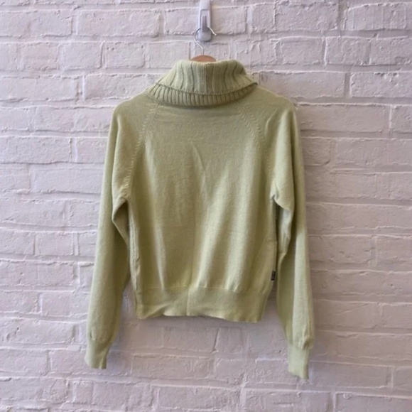Moschino || Angora Blend Turtleneck Knit Sweater Light Green US 10 - Picture 4 of 9